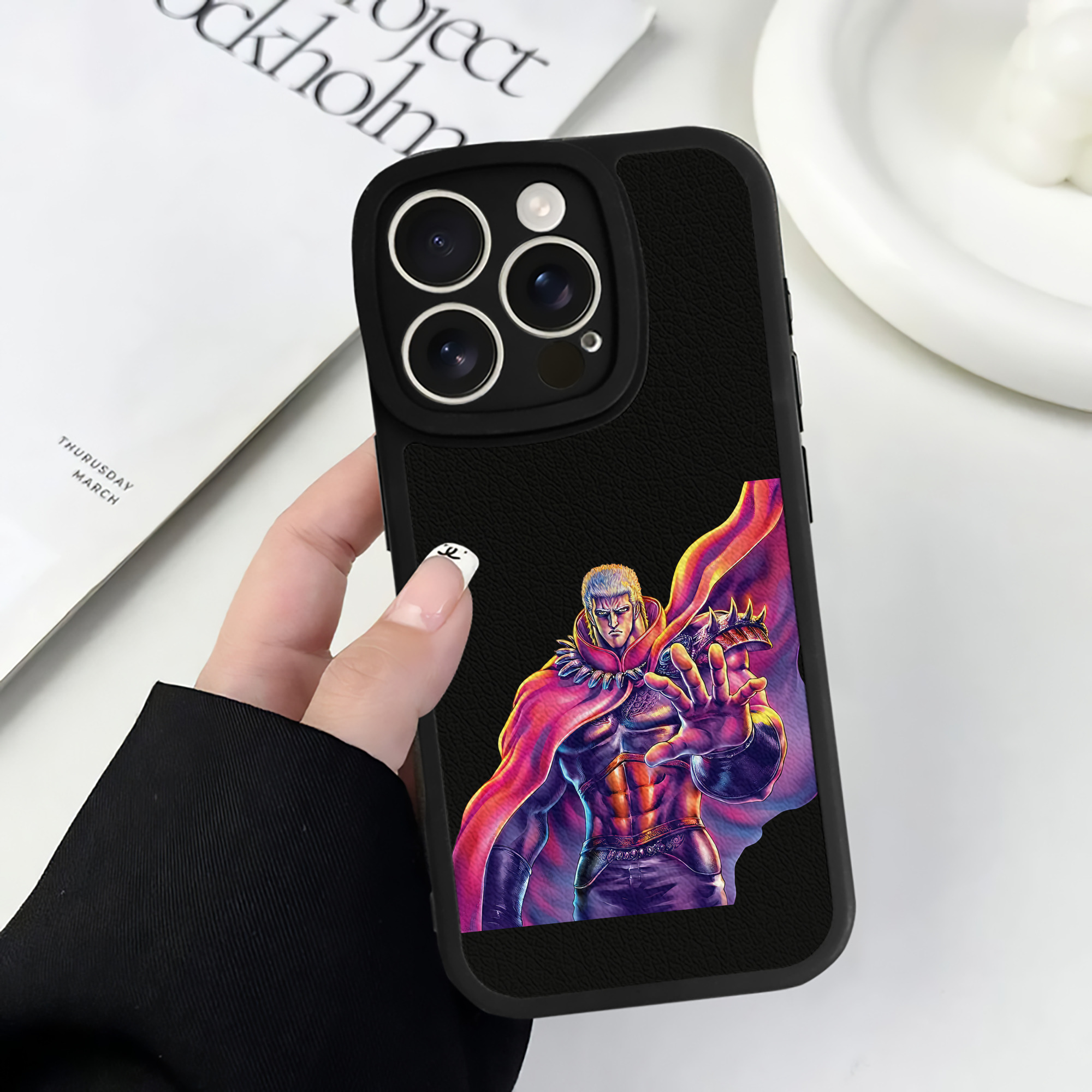 （画像用） 北斗の拳 Fist of the North Star 【iPhone 16シリーズ対応】シリコンスマホケース（レザー調） 材質：シリコン